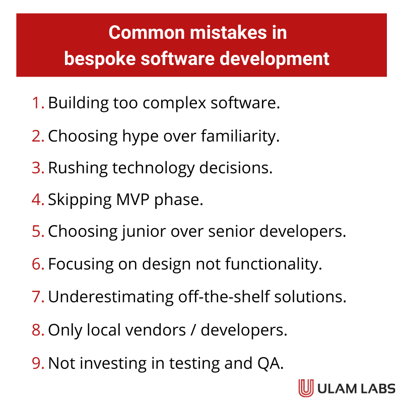 Common mistakes in bespoke software development