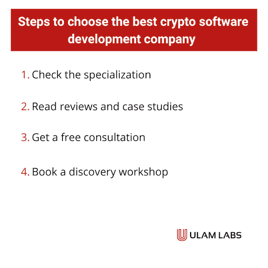 Steps to choose the best crypto software development company