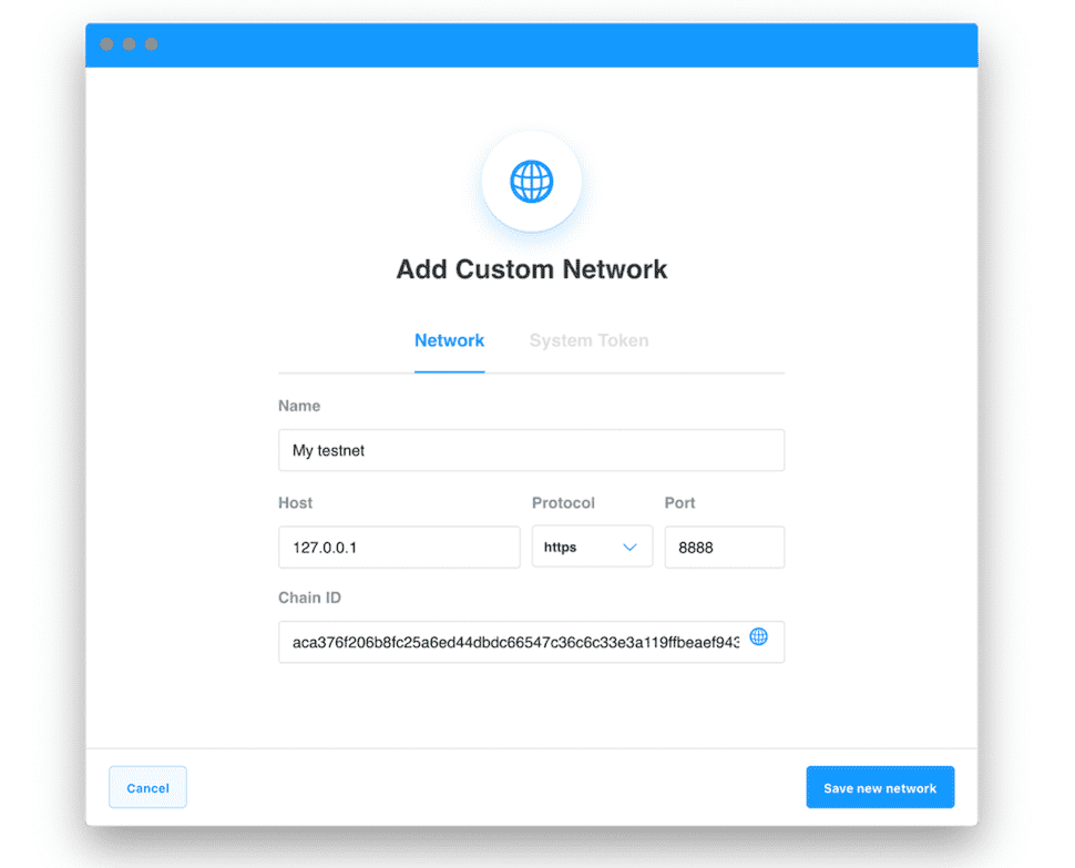 How to setup EOS testnet? - Adding custom network