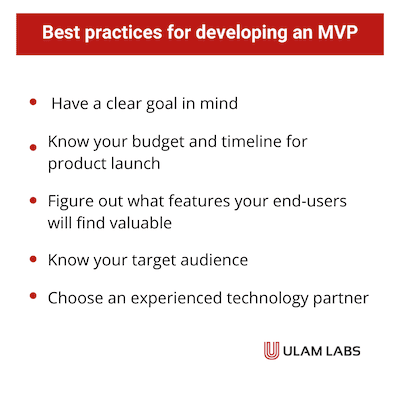 Best practices for developing an MVP