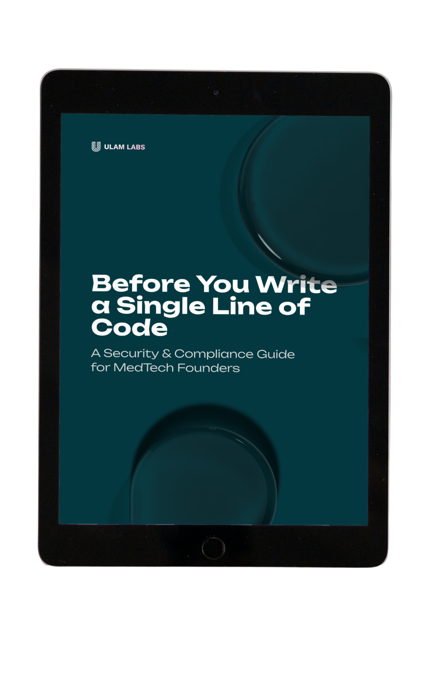 iPad showing the ebook cover: Before You Write a Single Line of Code