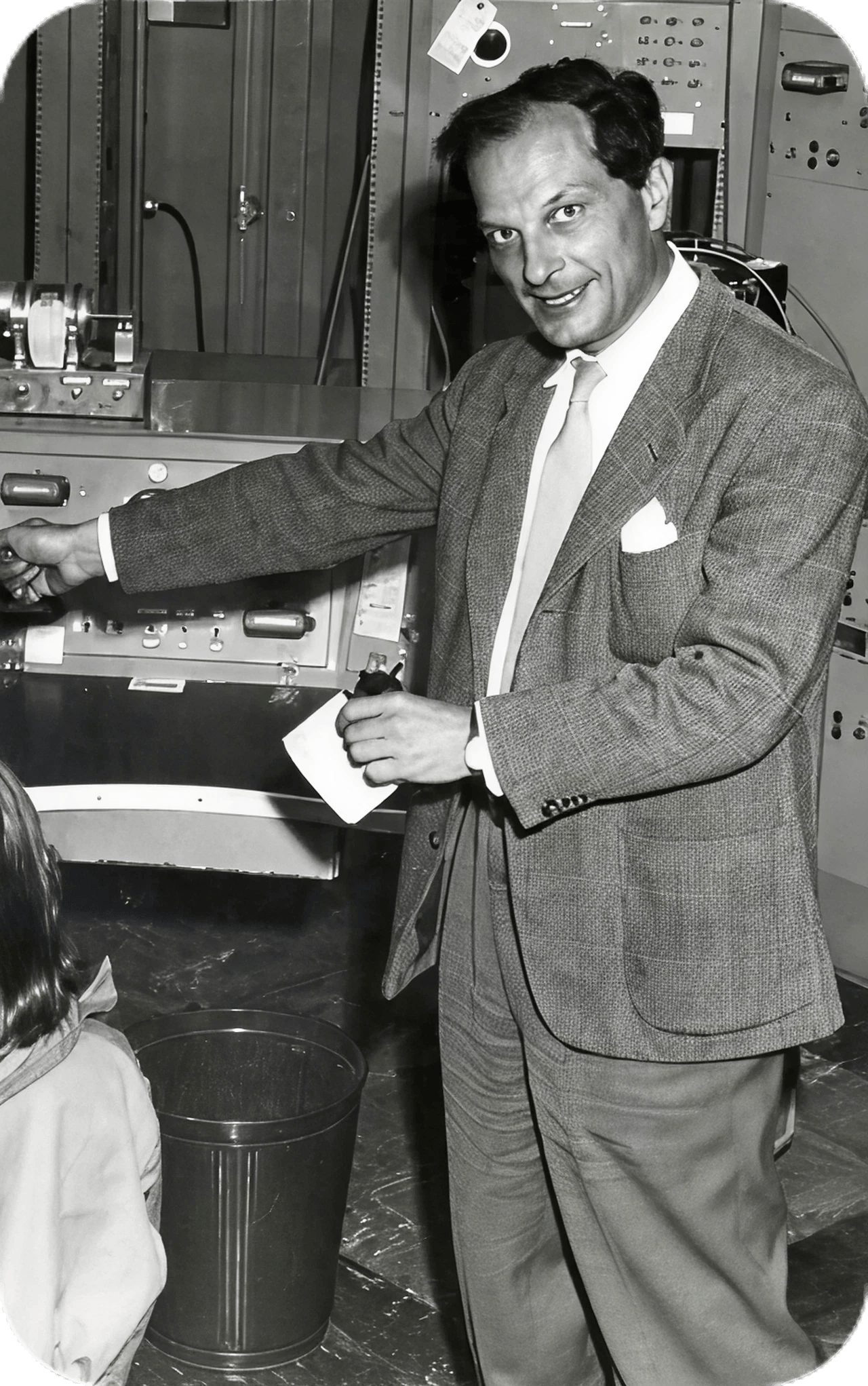 Portrait of Stanisław Ulam at a computer console