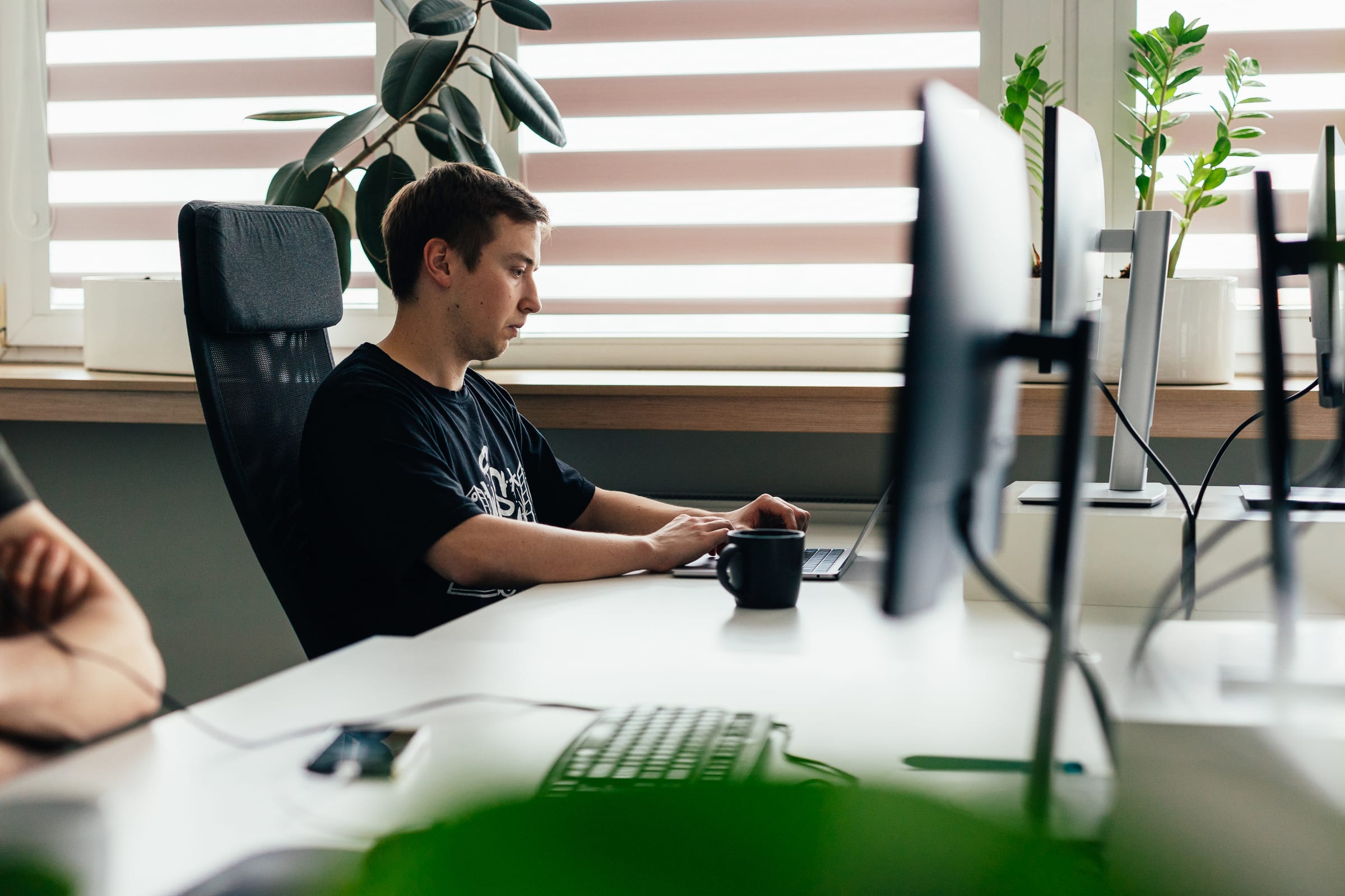 Developer at desk